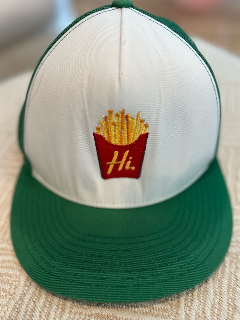 Hi-Pointe Drive in French Fry Snap Back Trucker Hat. “Hi”. Funny. Graphic hat.
